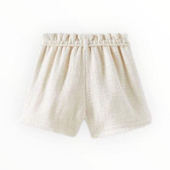ZARA Kids | Ecru | STRUCTURED SHORTS WITH DRAWSTRING - Picture 2 of 5